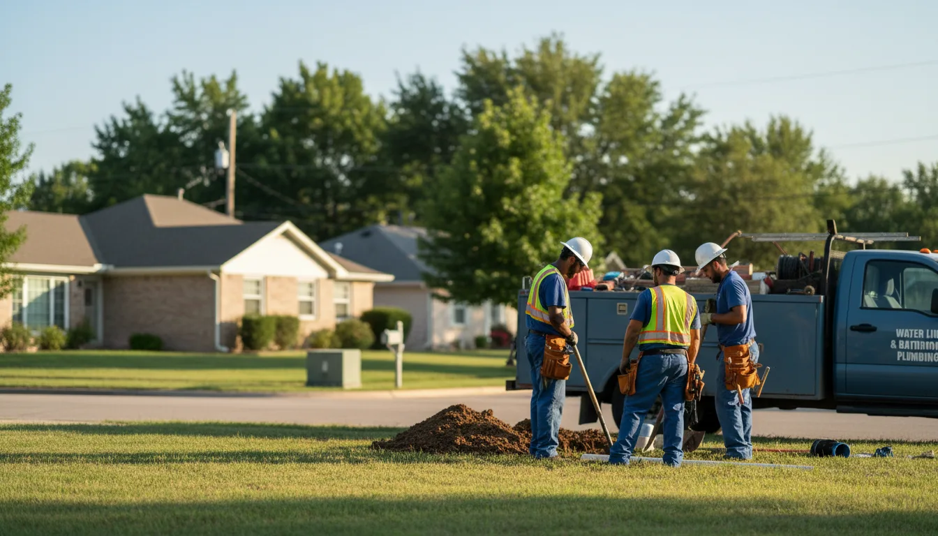 Residential water line and bathroom plumbing service in Fentress, TX